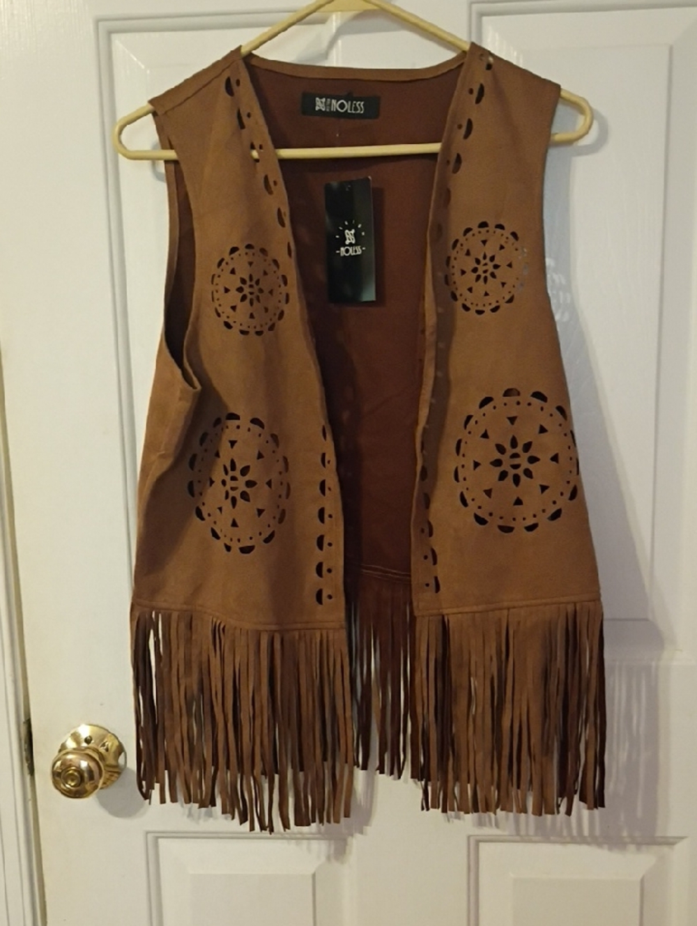 Relish Noless Faux Suede Fringe Vest